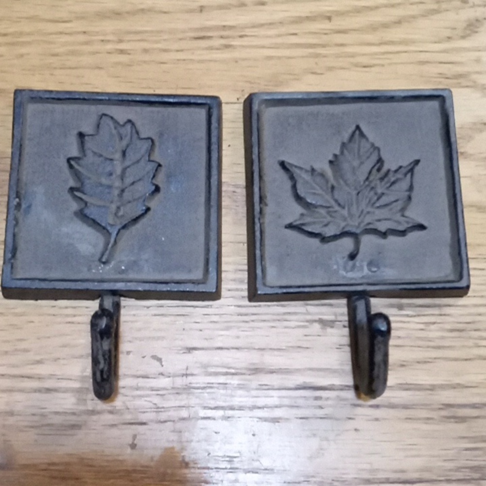 2 Cast Iron Decorative Hooks